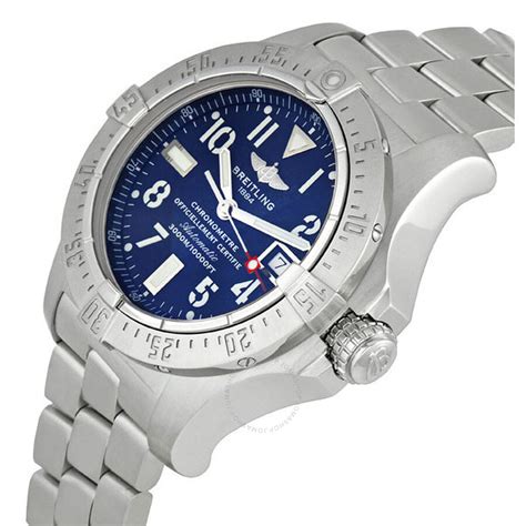 breitling white blue dial vintage|breitling avenger seawolf blacksteel.